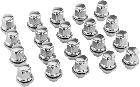 20-Pack Chrome M12x1.5 Bulge Acorn Lug Nuts – 3/4" Hex, Cone Seat, Fit Many Chrysler Models