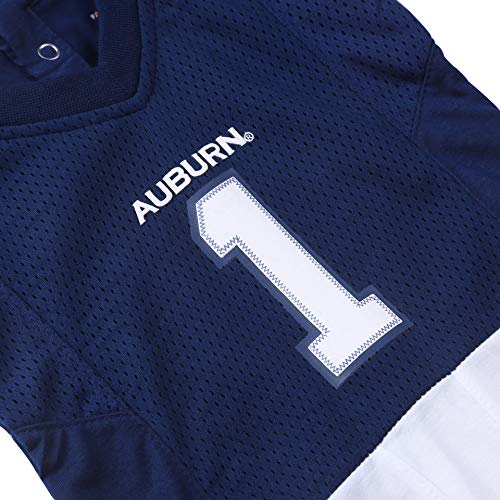 FAST ASLEEP NCAA Auburn Tigers Boys Infant Football Uniform Pajamas, 12-18 Months, Navy/White