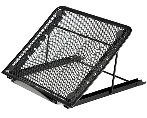 Halter Mesh Ventilated Adjustable Laptop Stand for Laptop/Notebook/iPad/Tablet and More - Black