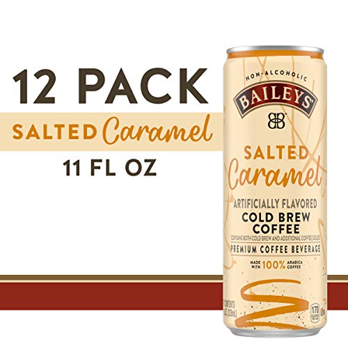 Baileys Non-Alcoholic Salted Caramel Flavored Cold Brew Coffee, 11 fl oz Can (Pack of 12)