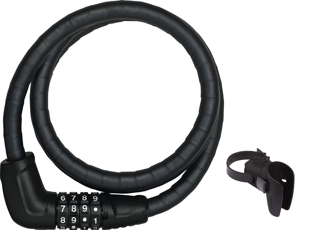 ABUS armoured cable lock Steel-O-Flex Tresorflex 6615C + SCMU holder - combination lock made of steel cable with armour made of steel sleeves - security level 5