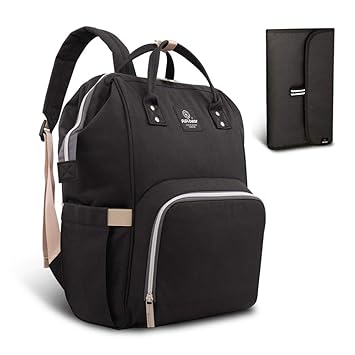 HEYI Baby Wickeltasche Reise Rucksack?Isolierte Tasche, Wasserdicht Stoffe, Multifunktional, Passform für Kinderwage, Große K