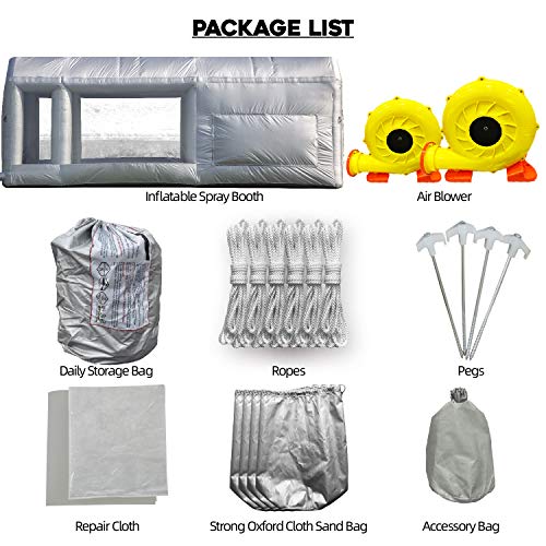 OZIS 28X15X10Ft Inflatable Spray Paint Booth with HighPower (950W+750W