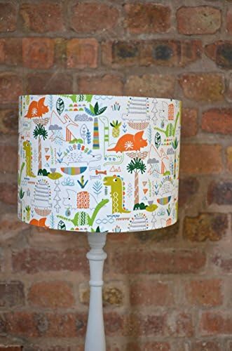 Dinosaur lampshade, green and orange
