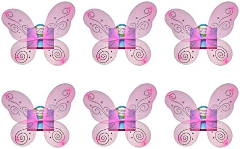 Girls Butterfly, Fairy, and Angel Wings (Set of 6) (Pink)