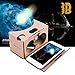 Google Cardboard, Splaks 3D VR Virtual Reality Glasses V2 with Sucker Head Strap Forehead Pad Nose Pad and Big Lens for Android and Apple Device Up to 6 Inch Easy Setup DIY Kit-Brown