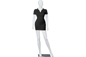 KINSUITE Female Mannequin Full Body Body, 73 Inches Adjustable Detachable Dress Model Stand Realistic Display Mannequin Head Metal Base for Retail Clothing Shops, Halloween Christmas Cosplay