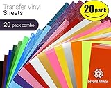 NEW Heat Transfer Vinyl Glitter Combo - 20 Sheets: 17, 3 Glitter - 12' by 10