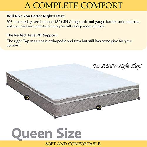 Full Assembled Orthopedic Mattress and 4" Box Spring/Foundation Set with Frame, - Thumbnail 4