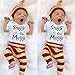 Unisex Baby's 3 Piece/Set Short Sleeve Bodysuit Top and Pants Outfit with Hat (80 (6-9M), White and Yellow)