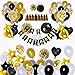 BRT Black and Gold Party Decorations(90Pcs) Happy Birthday Banner Star Heart Foil Balloons 18th 20th 30th 40th 50th 60th 70th Birthday Decorations Birthday Balloons primary