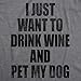 Crazy Dog T-Shirts Women's Wine & Pet Dog Funny T-Shirt, Dark Heather Grey, XL