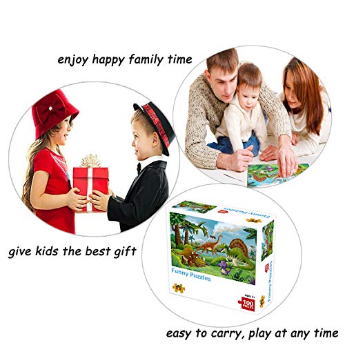 100 Piece Jigsaw Puzzles for Kids Ages 4-8 Puzzles for Toddler Dinosaur Puzzle Children Learning Preschool Educational Puzzles Toys for Boys and Girls - Thumbnail 6