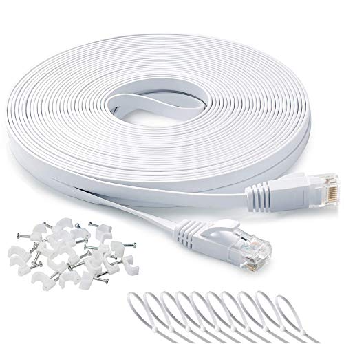 Cable 100 ft, DAYEDZ Cat 6 Flat Cable Cord Slim Long