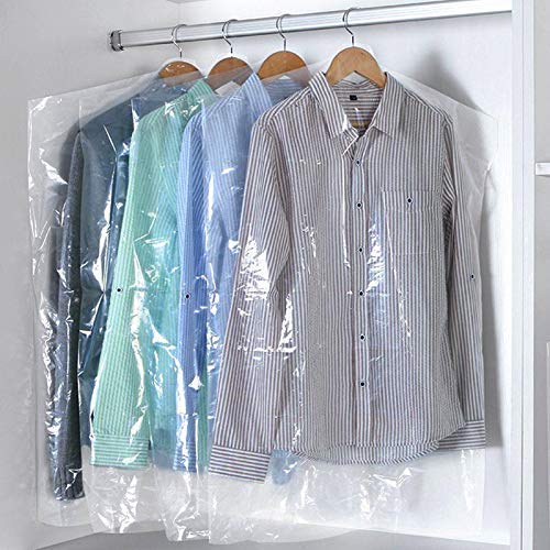 Uk Store 247 Clear 54inch Long Ideal for trousers Skirt Short dress 100 Gauge Dry Cleaning Laundrette Polythylene Garment Clothes Cover Protector Bags (50)