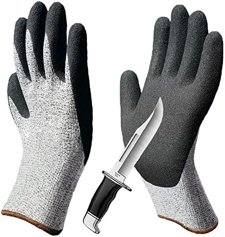 2 Pairs Cut Resistant Gloves, Grip Breathable Work Level 5 Protection Safety Durable for Gardening Construction Woodworking Auto Multipurpose