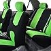 FH Group Car Seat Covers Rear Solid Bench Car Seat Cover Flat Cloth Green Black Full Set Seat Covers Universal Fit Car Seat Protector for Vans Car Truck and SUV Interior Accessories Van Seat Covers