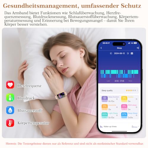 Marsyu 2026 Women's Smartwatch with ECG/Blood Pressure/HRV/Sleep Monitor/BMI, 1.57 Inch Health Watch with Phone Function, 24H Blood Pressure Monitor, Uric Acid, Heart Rate Monitor, SpO2, Menstrual