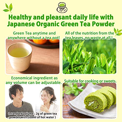Organic Green tea Powder, Instant Sencha Powder, Konacha, Sushicha
