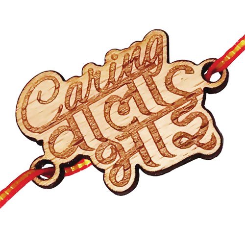 incredible gifts funny message rakhi - for brother (wood, brown)