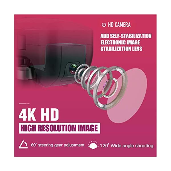 AHangcc GPS Drohne mit Kamera, 4K HD Weitwinkelkamera Drohne 5G WiFi FPV Live Video, GPS Return Home Faltbarer RC… – Bild 5