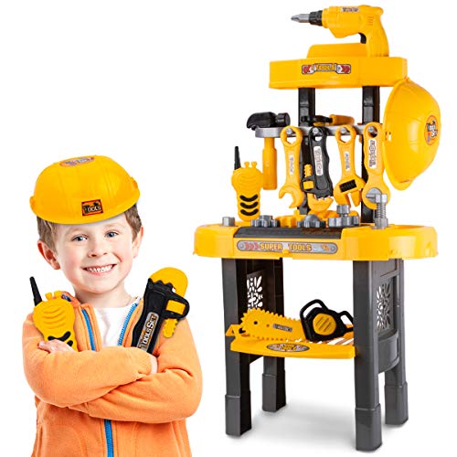 UNIH Kids Tool Bench for Boys Age 24, Toddlers Tool Workbench Set with