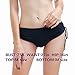 Zohamung Mid Rise String Adjustable Bathing Suit Tie Side Hipster Ruched Swimwear Bottoms Black