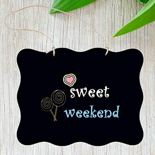 HAOLIVE (2packs) Chalkboard Sign Double Sided Erasable Message Board with Hanging String and Cleaning Cloth for Wedding, Kitchen Pantry,Kids Crafts and Wall Décor …