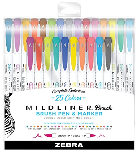 Zebra Pen Mildliner Double Ended Brush Pen, Brush
