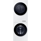 Samsung Bespoke AI Laundry Hub&trade; Large Capacity 4.6 cu. ft. Single Unit Washer with Steam Wash and 7.6 cu. ft. Gas Dryer in White, WH46DBH100GWA3