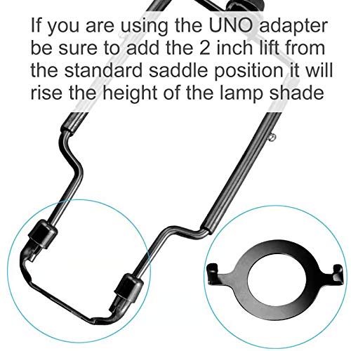 ECUDIS Adjustable Lamp Harp 8'' 9'' 10'' Suit for Any Lamp Style - Fits Regular Saddle Base or UNO Collar Ring Adapter for E26 phenolic Socket