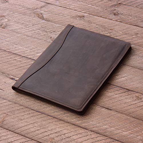 Pegai Personalized Leather Portfolio/Legal Padfolio, Distressed Leather Pad Folio - Marshall | Chestnut