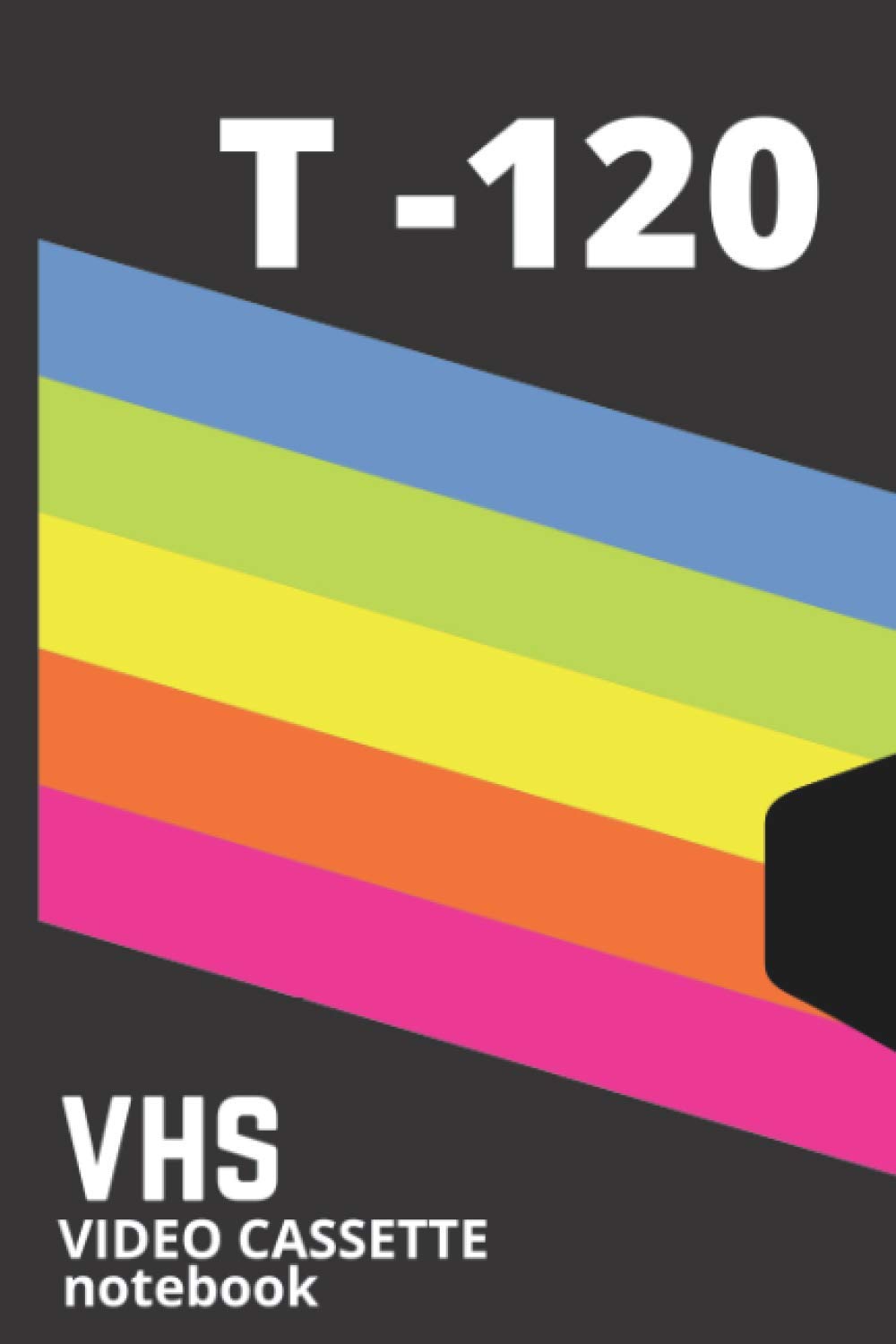 t-120 vhs video cassette notebook: dot grid 6" x 9" retrowave vaporwave aesthetic inspired theme design for journal, notebook, sketchbook or diary, 120 pages