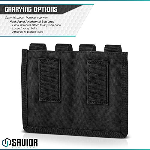 Savior Equipment 4-Slot Tactical .22LR Ammo Mag Pouch - Attach to Tactical Vest or Battle Belt, Compatible with Ruger Browning Buck Mark Series & M&P22LR Magazines