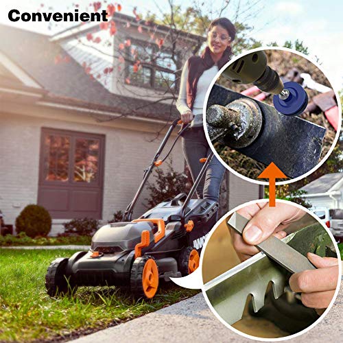 YaptheS 4 Pcs Lawn Mower Blade Sharpener Lawn Mower Sharpener for Any Power Drill Hand Drill and Lawn Mower Blade Balancer - Thumbnail 5