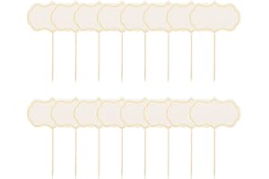 DOITOOL 16pcs Writable White Cheese Markers Food Labels with Toothpick Flags for Buffet, Party, Charcuterie