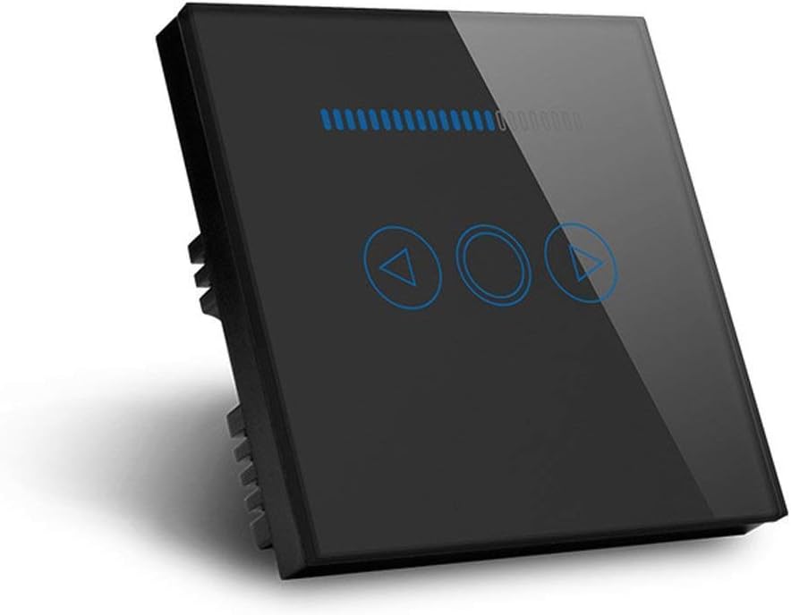 Touch Dimmer Switch UK Standard Crystal Touch Glass Remote Control Light Smart Switch (Black), 86*86*39mm - Image 3