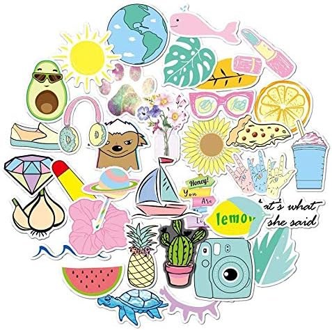 Stickers for Water Bottles, 35 Pack Cute Laptop Stickers for Girl, Waterproof Funny Decal Stickers for Laptop Car Skateboard Motorcycle Bicycle Luggage Guitar Bike