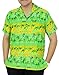 LA LEELA Men's Aloha Hawaiian Shirt Short Sleeve Button Down Casual Beach Party Green
