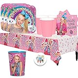 Another Dream JoJo Siwa Birthday Party Pack for 16 with Plates, Napkins, Cups, Tablecover, and a Favor Cup!