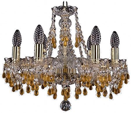 SUNWE Bohemian Grape Crystal Chandelier 6 Light (Maize Yellow)