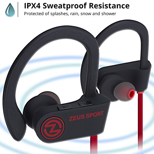Bluetooth Headphones ZEUS SPORT Wireless Headphones Sweatproof Noise