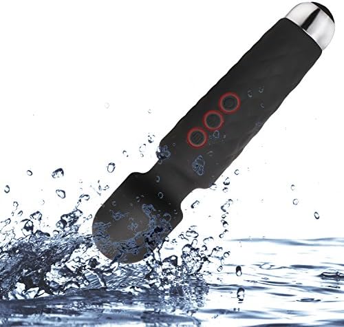 JAKIELAX Wand Massager, Wireless Waterproof Rechargeable 20x Multi-speed Vibrations,Body Massager for Muscle Aches, Personal Sports Recovery