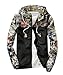 M2MO Mens Floral Long Sleeve Hooded Windbreaker Jacket Black US M
