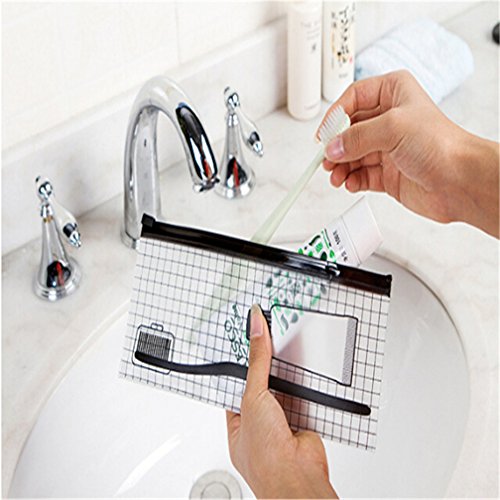 LJSLYJ Transparent Toothbrush Cosmetic Bag Women Travel Makeup Bag Make Up Organizer Storage Pouch Toiletry Beauty Wash Kit Case (Small toothbrush) - Thumbnail 2