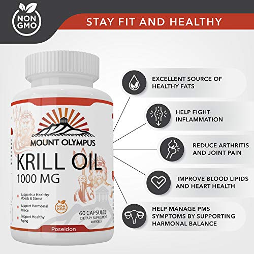Mount Olympus Krill Oil 500mg 60 Softgel Capsules with Krill Oil