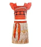 ReliBeauty Little Girls Moana Costume Two-Piece Halloween Dress up, 2T-3T