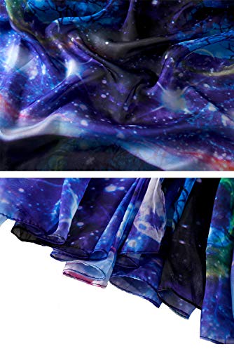 JOYJULY Starry Sky Galaxy Star Space Printing Chiffon Long Wrap Scarves with Gift Box