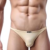 Sunward Men Ultra-thin Breathable Briefs Sexy Underwear (M, Beige)