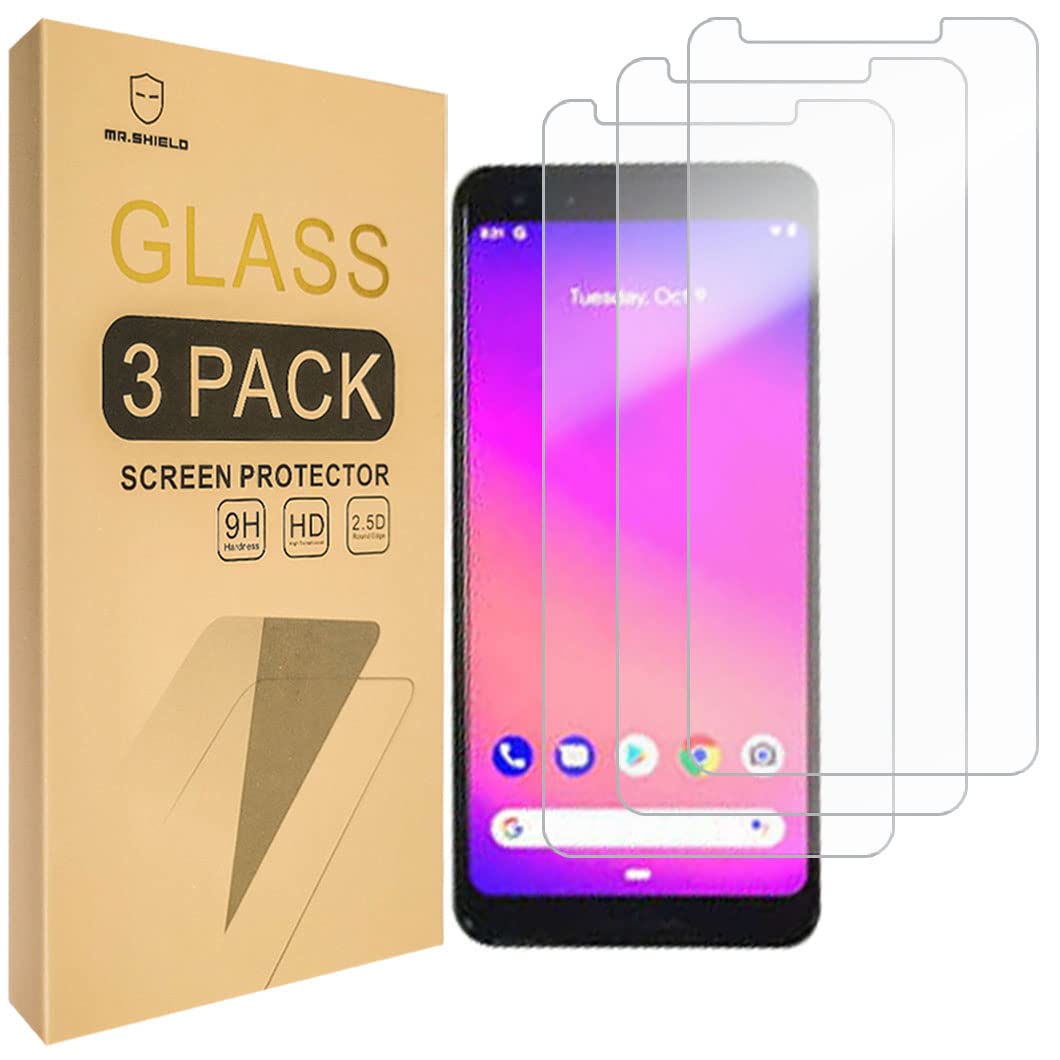 Mr.Shield Screen Protector For Google (Pixel 3a) [Tempered Glass] [9H Hardness] [3-Pack] Screen Protector